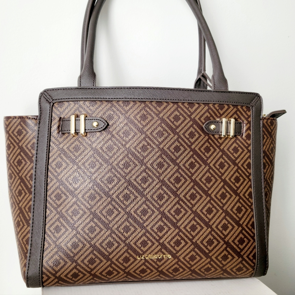 Liz Claiborne tuxedo tote bag